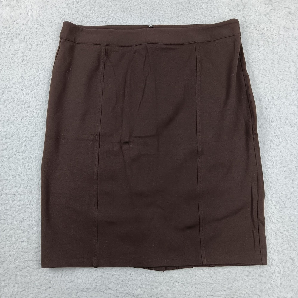 Cato Pencil Skirt Womens 16 Brown Stretch Seamed Back Zip Officecore Knee Length